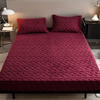 3D Engraved European Fitted Bedsheet - Royal Maroon