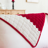 French Corduroy Lace Sofa Mat - Ruby Red