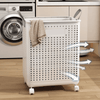 Collapsible Laundry Basket with Wheels and Handle
