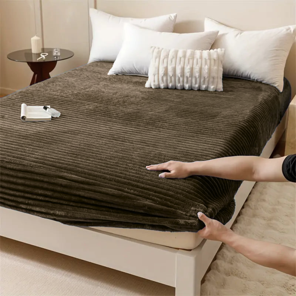 Luxe Rabbit Fur Fitted Sheet - Coffee / KING SIZE (72X78)