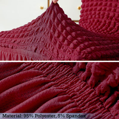 2025 Turkish Bubble Frill Chair Covers : Maroon