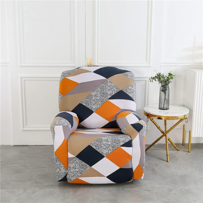 Premium Printed Recliner Sofa Cover : Prism Orange