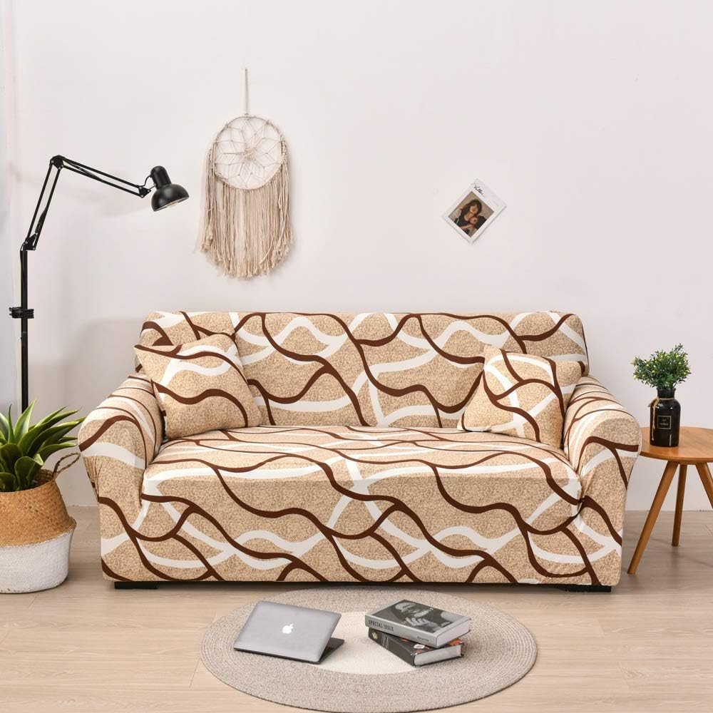 Trendize Exclusive Stretchable Sofa Cover - Wave Brown