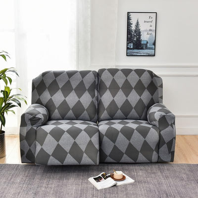 Premium Printed Recliner Sofa Cover : Grey Rittle