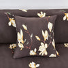 L Shape Sofa Cover - Floral Dark Coffee