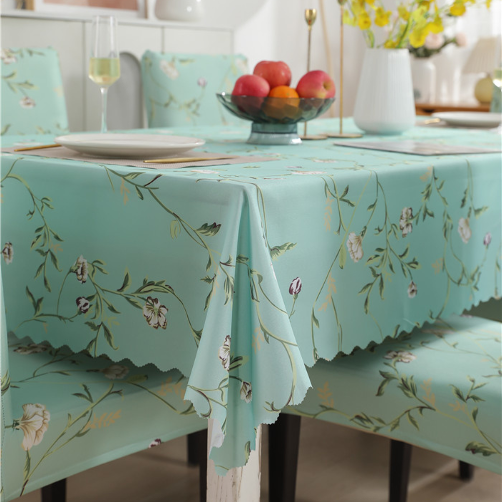 Premium Dining Table Chair Cover Combo Pastel Green Trendize