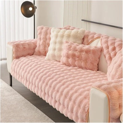 Plush Non Slip Sofa Mat - Dream Pink