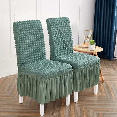 2025 Turkish Bubble Frill Chair Covers : Sage Green