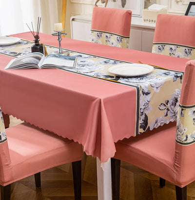 Premium Dining Table & Chair Cover Combo - Blush Peach