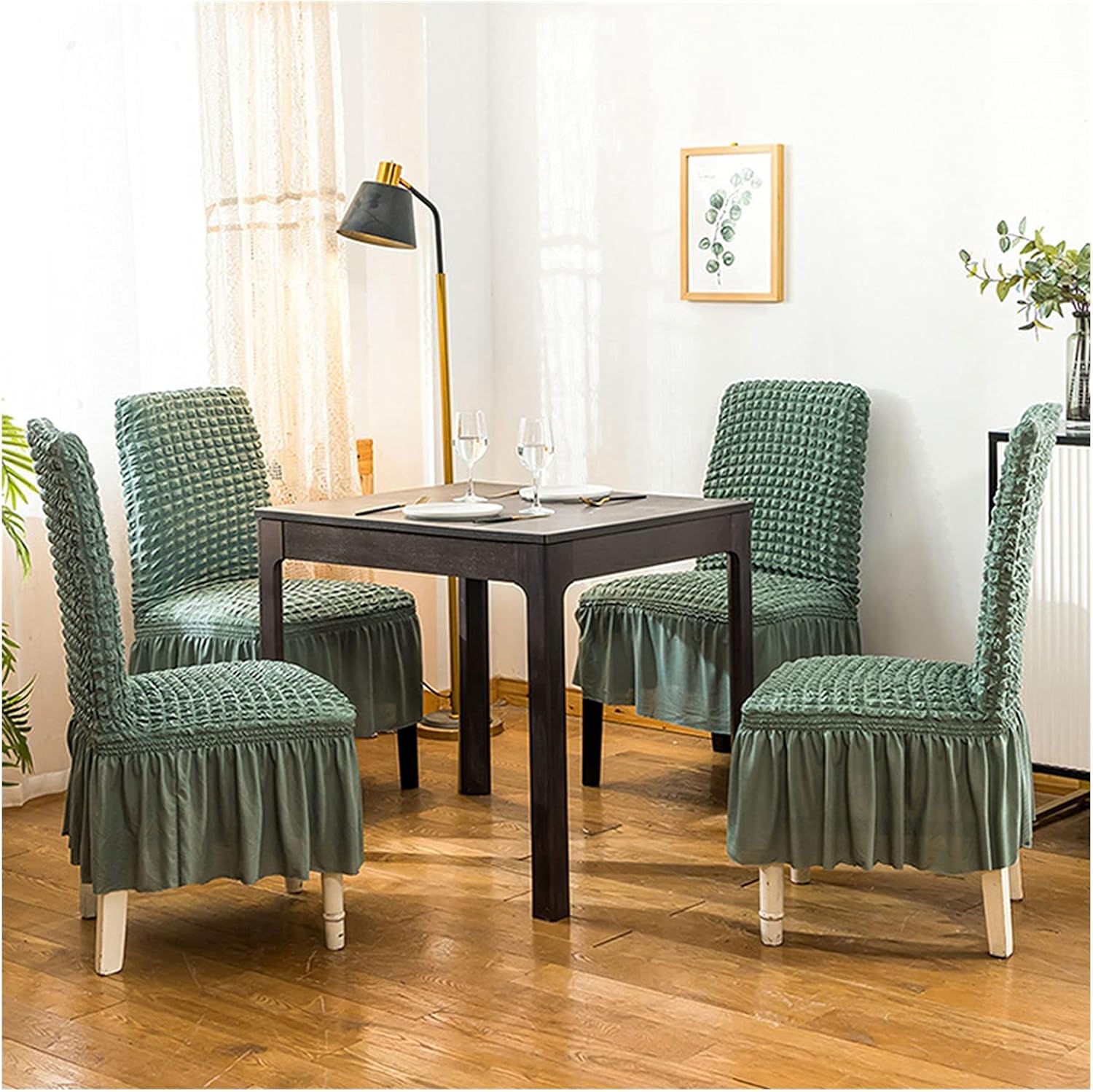 2025 Turkish Bubble Frill Chair Covers : Sage Green