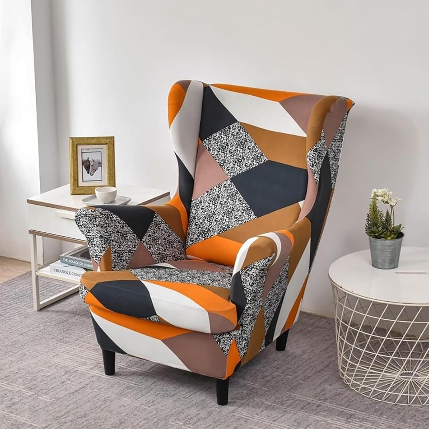 SnugFit Wingback Chair Slipcover - Prism Orange
