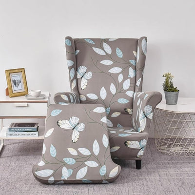 SnugFit Wingback Chair Slipcover - Grey Bliss