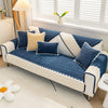 French Corduroy Lace Sofa Mat - Tropical Blue