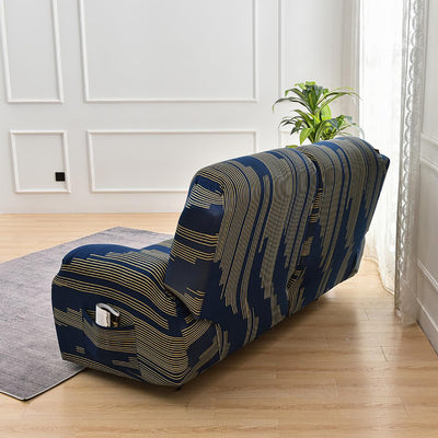 Premium Printed Recliner Sofa Cover : Dazzle Blue