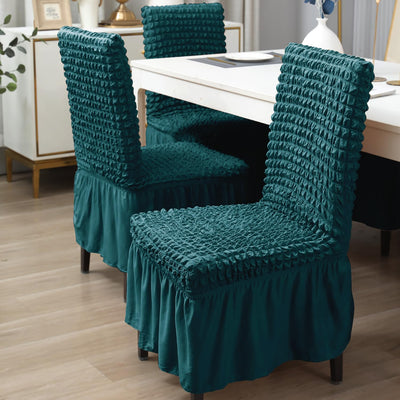 2024 Turkish Bubble Frill Chair Covers : Teal