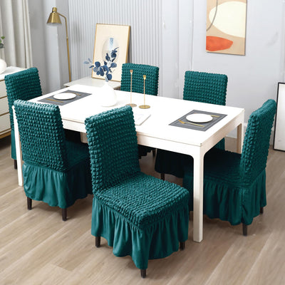 2024 Turkish Bubble Frill Chair Covers : Teal