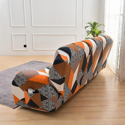 Premium Printed Recliner Sofa Cover : Prism Orange