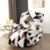 Premium Printed Recliner Sofa Cover : Geometric Brown