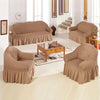 2024 Turkish Bubble Frill Sofa Covers : Light Brown