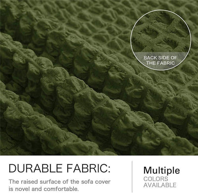 2026 L Shape Turkish Bubble Frill Sofa Covers : Olive