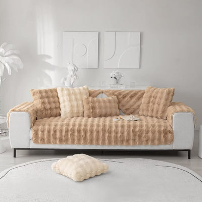 Plush Non Slip Sofa Mat - Pearl Beige