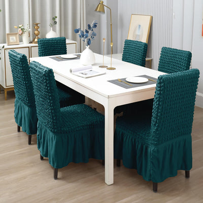 2024 Turkish Bubble Frill Chair Covers : Teal