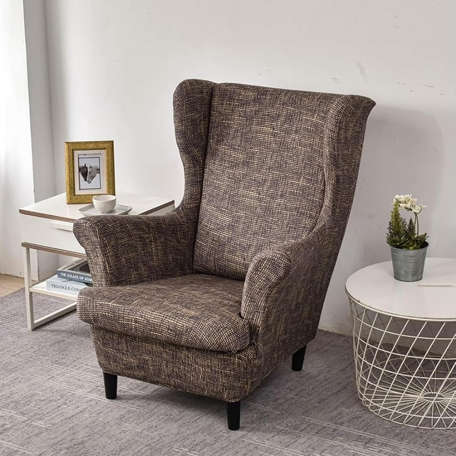 SnugFit Wingback Chair Slipcover - Woody Brown