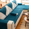 French Corduroy Lace Sofa Mat - Tropical Blue