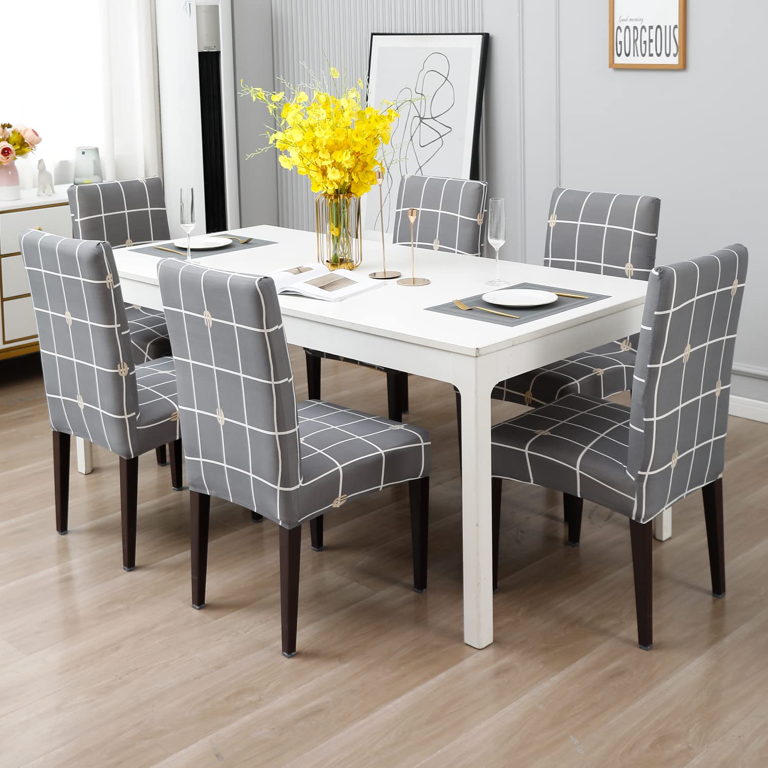 Stretchable Chair Covers, Premium Grey