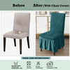 2024 Turkish Bubble Frill Chair Covers : Teal