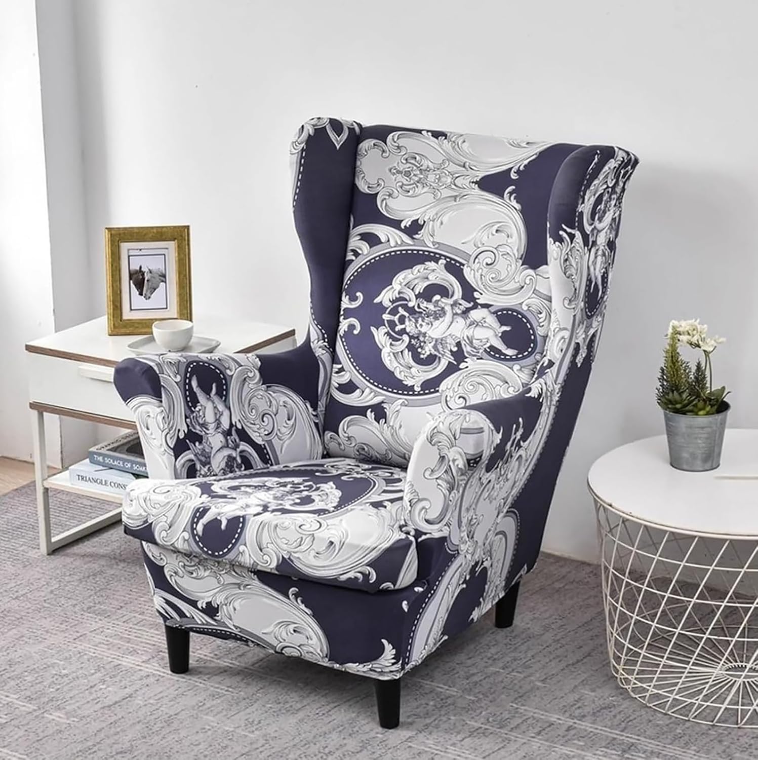 SnugFit Wingback Chair Slipcover - American Blue