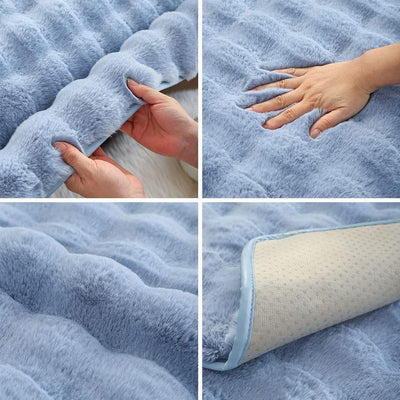 Plush Non Slip Sofa Mat - Cloud Blue