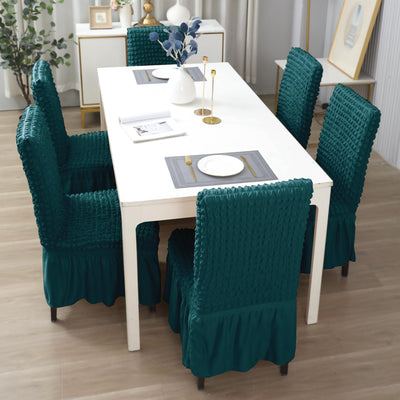 2024 Turkish Bubble Frill Chair Covers : Teal