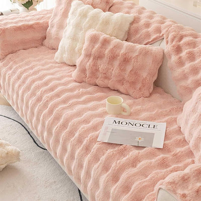 Plush Non Slip Sofa Mat - Dream Pink