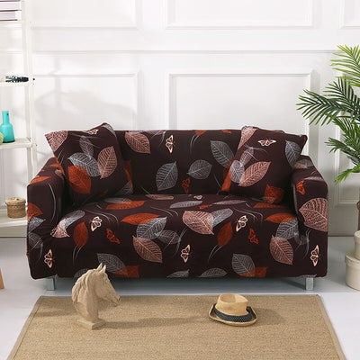 Trendize Exclusive Stretchable Sofa Cover - Choco Leaf