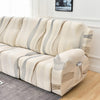 Premium Printed Recliner Sofa Cover : Wave Beige