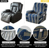 Premium Printed Recliner Sofa Cover : Dazzle Blue