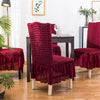 2025 Turkish Bubble Frill Chair Covers : Maroon