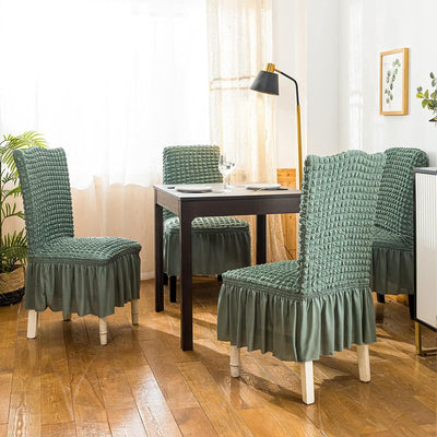 2025 Turkish Bubble Frill Chair Covers : Sage Green