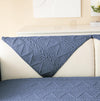 PREMIUM COTTON QUILTED SOFA MAT - NAVY BLUE