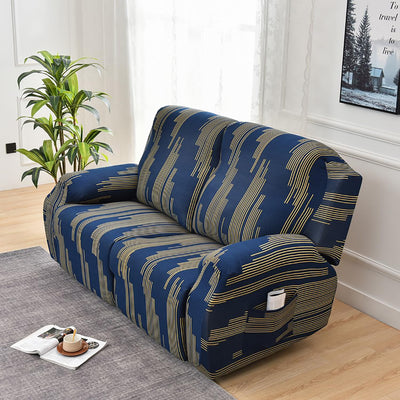 Premium Printed Recliner Sofa Cover : Dazzle Blue