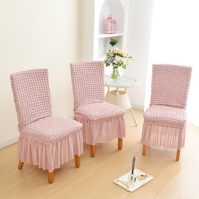 2025 Turkish Bubble Frill Chair Covers : Blush Pink
