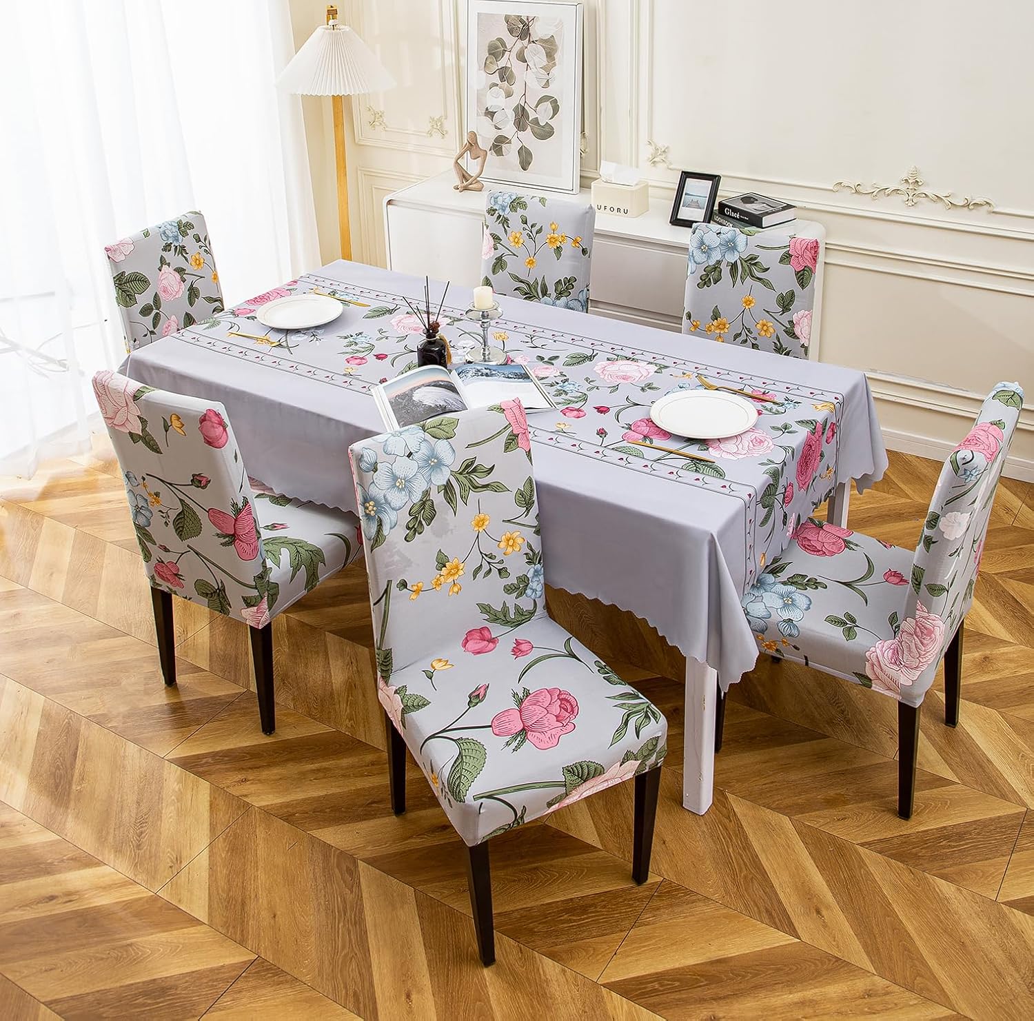 Premium Dining Table & Chair Cover Combo - Rose Grey