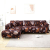 L Shape Sofa Cover - Choco Leaf