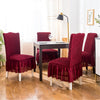 2025 Turkish Bubble Frill Chair Covers : Maroon