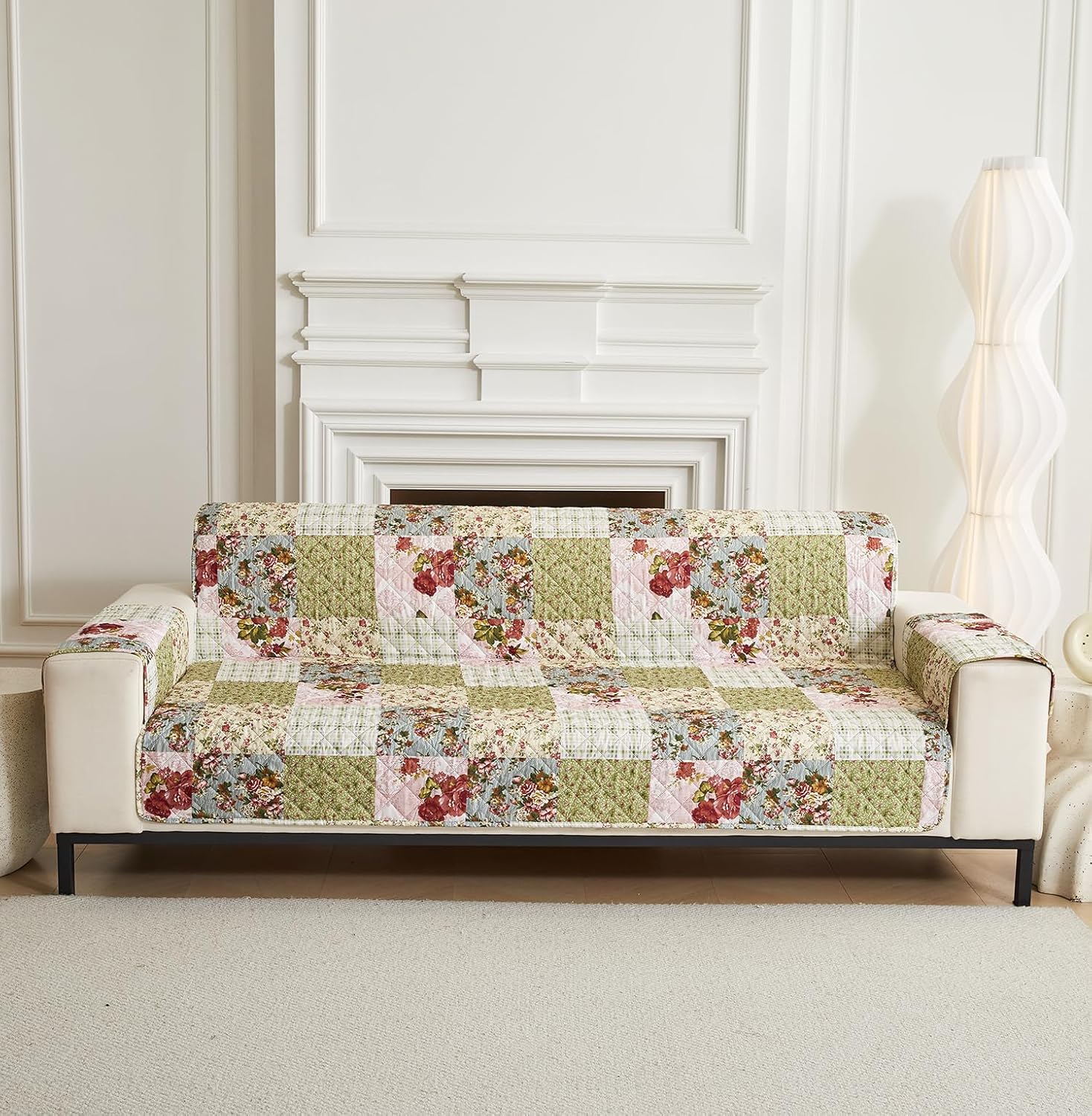 Non Slip Quilted Sofa Protector Mat With Strap