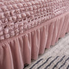 2024 L Shape Turkish Bubble Frill Sofa Covers : Blush Pink