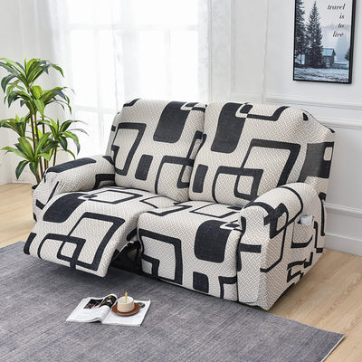 Premium Printed Recliner Sofa Cover : Luxe Monochrome