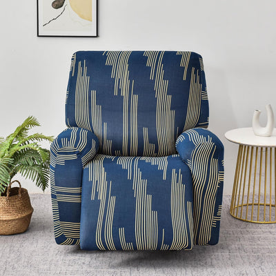 Premium Printed Recliner Sofa Cover : Dazzle Blue