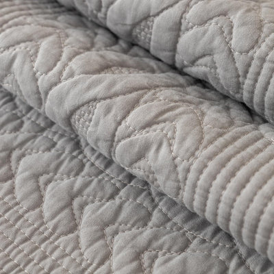 PREMIUM COTTON QUILTED SOFA MAT - CLOUD GREY